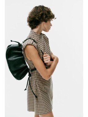ZARA PLAID SHORT JUMPSUIT WITH LOOPS 1210/228/066